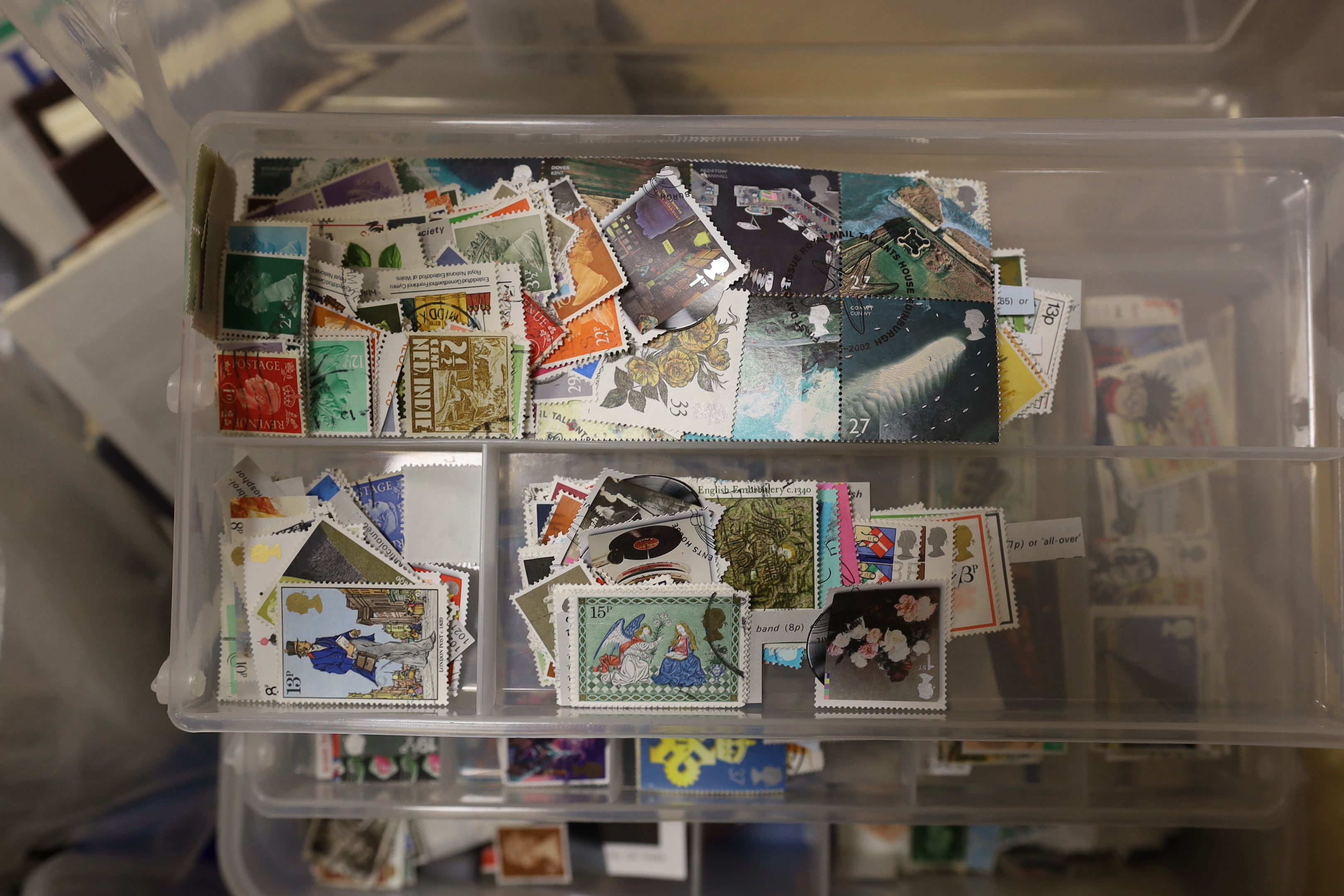 Albums of stamps and loose stamps